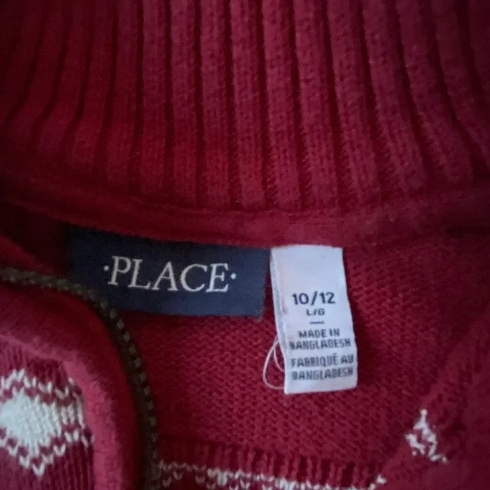 Vintage Children’s Place Holiday Cotton Sweater 10/12 1/4 zip Faire Isle Y2K